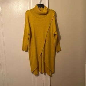 Sweater dress tunic yellow mustard